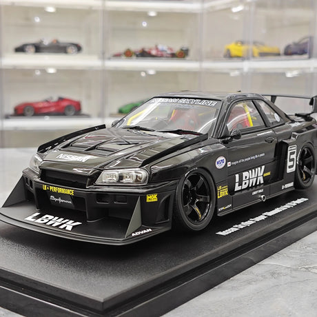 GT Spirit Nissan 2020 Skyline R34 GT-R LB Super Silhouette Black 1:18 – Sammelobjekt-Resin-Modellharz