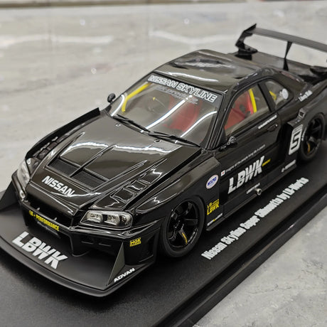 GT Spirit Nissan 2020 Skyline R34 GT-R LB Super Silhouette Black 1:18 – Sammelobjekt-Resin-Modellharz