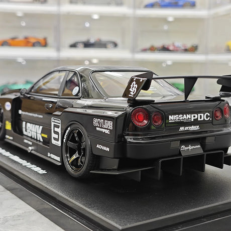 GT Spirit Nissan 2020 Skyline R34 GT-R LB Super Silhouette Black 1:18 – Sammelobjekt-Resin-Modellharz