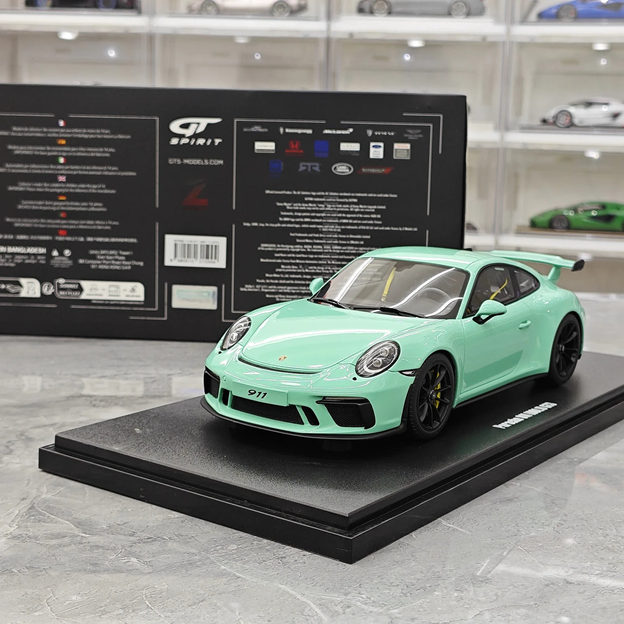 [GT Spirit] 1:18 Porsche 2018 911 991 GT3 Resina di Model Auto verde menta .2