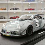 1:18 Porsche 2024 911 993 RWB Yuiitsumuni Silver Metallic modello #27 di GT Spirit - veduta 3