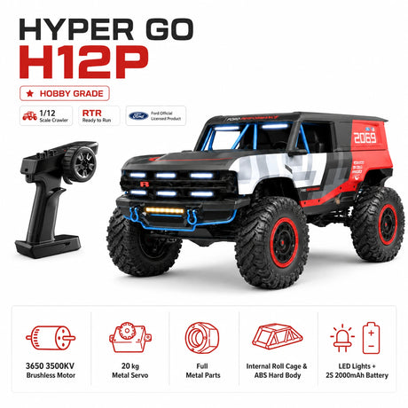 MJX H12P 1:12 سيارة AWD RTR RCRC سيارة فورد برونكو R RC الزاحف بدون فرش