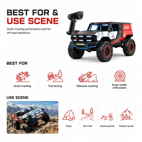 MJX H12P 1:12 سيارة AWD RTR RCRC سيارة فورد برونكو R RC الزاحف بدون فرش