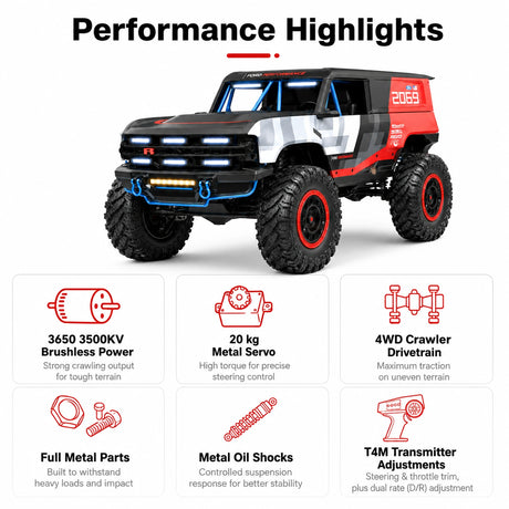 MJX H12P 1:12 سيارة AWD RTR RCRC سيارة فورد برونكو R RC الزاحف بدون فرش