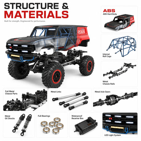 MJX H12P 1:12 سيارة AWD RTR RCRC سيارة فورد برونكو R RC الزاحف بدون فرش
