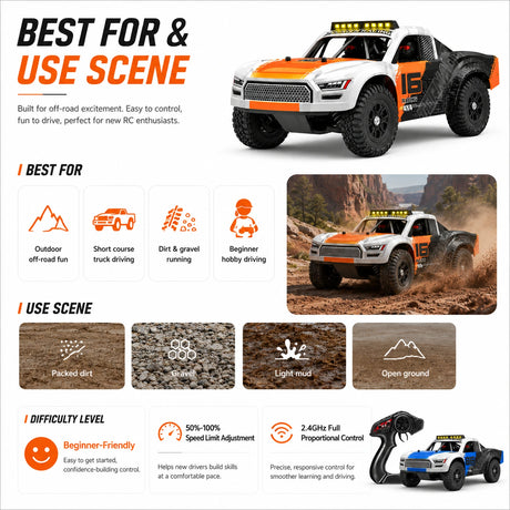 شاحنة 4WD RTR RC سيارة RC سيارة HS16-81 1:16 RC المسار القصير تورنادو