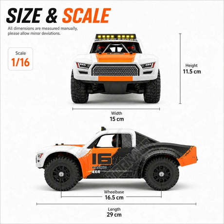 شاحنة 4WD RTR RC سيارة RC سيارة HS16-81 1:16 RC المسار القصير تورنادو
