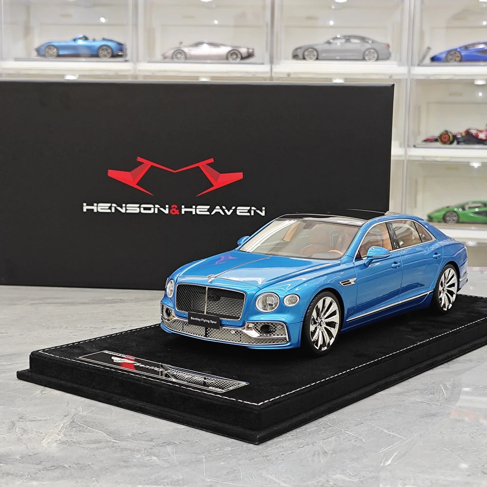 1:18 Bentley 2024 Flying Spur Cyan Model Car by Henson & Heaven