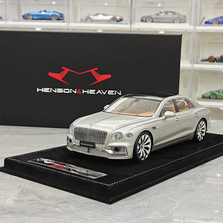 Henson & Heaven Bentley 2024 Flying Spur Silver 1:18 – Collectible Resin Model Resin
