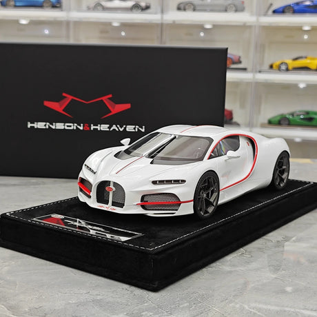 Henson & Heaven Bugatti 2026 Tourbillon White 1:18 – Resina da collezione per modelli in resina