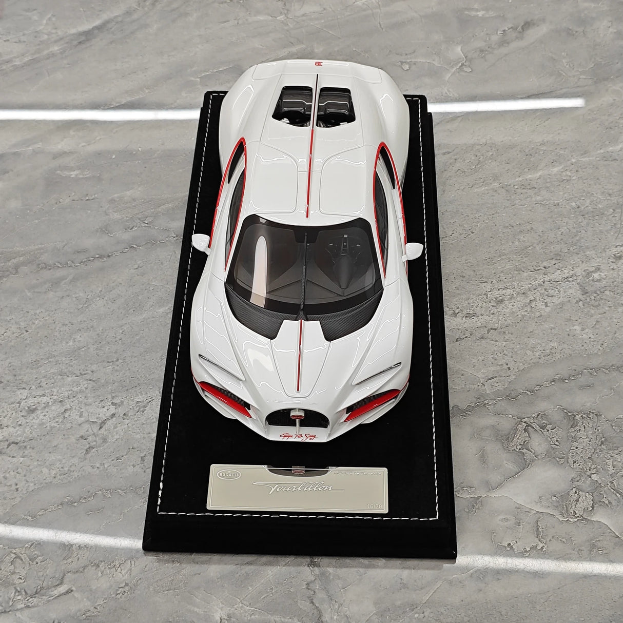 Bugatti 2026 Tourbillon White 1:18 resin model car by Henson & Heaven - view 2