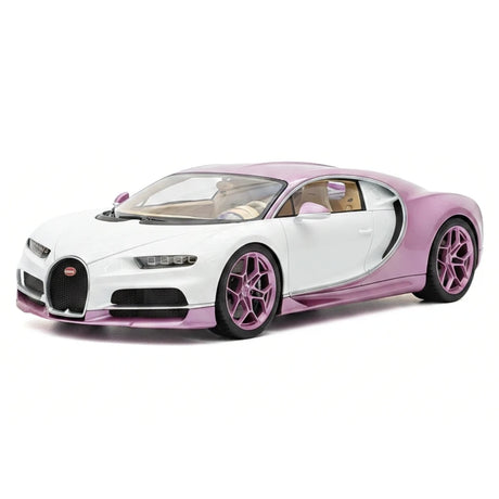 Henson & Heaven Bugatti 2026 Tourbillon 1:18 bianco e rosa – Resina da collezione per modelli in resina