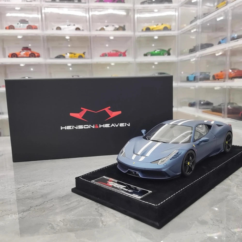 [Henson & Heaven] 1:18 Ferrari 2013 458 Speciale Blue Model Car Resin