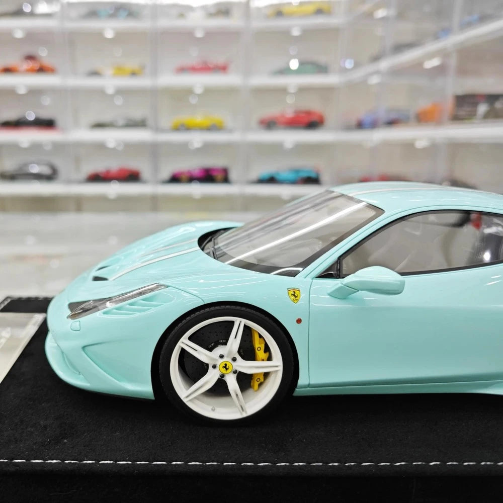 [Henson & Heaven] 1:18 Ferrari 2013 458 Speciale Cyan Model Car Resin