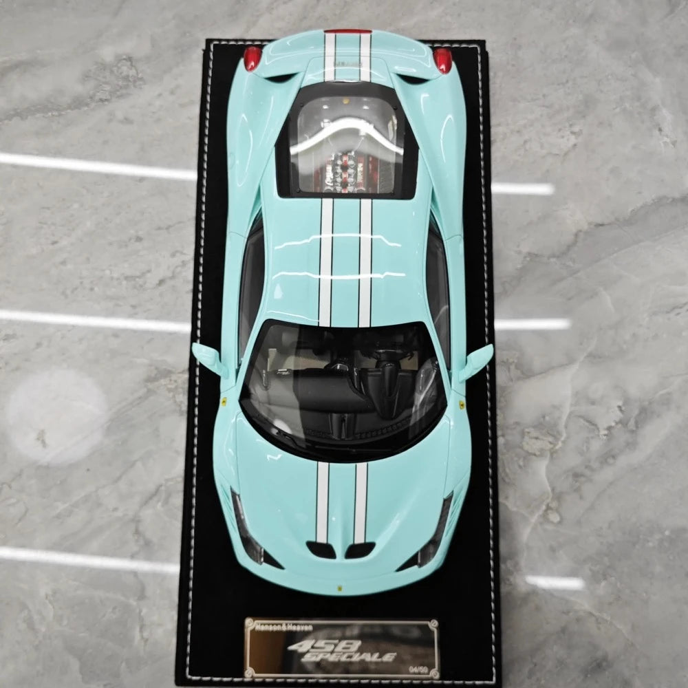 [Henson & Heaven] 1:18 Ferrari 2013 458 Speciale Cyan Model Car Resin