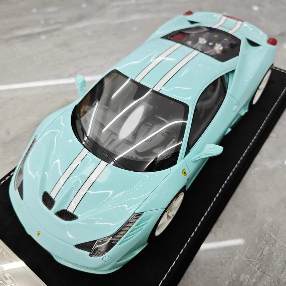[Henson & Heaven] 1:18 Ferrari 2013 458 Speciale Cyan Model Car Resin