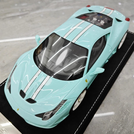 [Henson & Heaven] 1:18 Ferrari 2013 458 Speciale Cyan Model Car Resin