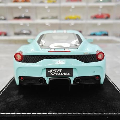 [Henson & Heaven] 1:18 Ferrari 2013 458 Speciale Cyan Model Car Resin