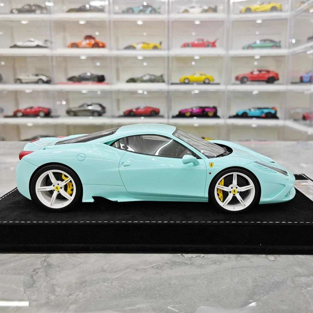 [Henson & Heaven] 1:18 Ferrari 2013 458 Speciale Cyan Model Car Resin