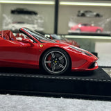 Henson & Heaven Ferrari 2014 458 Speciale Aperta rood blauw wit streep 1:18 – Verzamelbare resin model resin