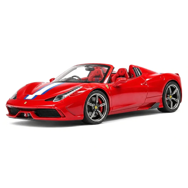 Henson & Heaven Ferrari 2014 458 Speciale Aperta rood blauw wit streep 1:18 – Verzamelbare resin model resin