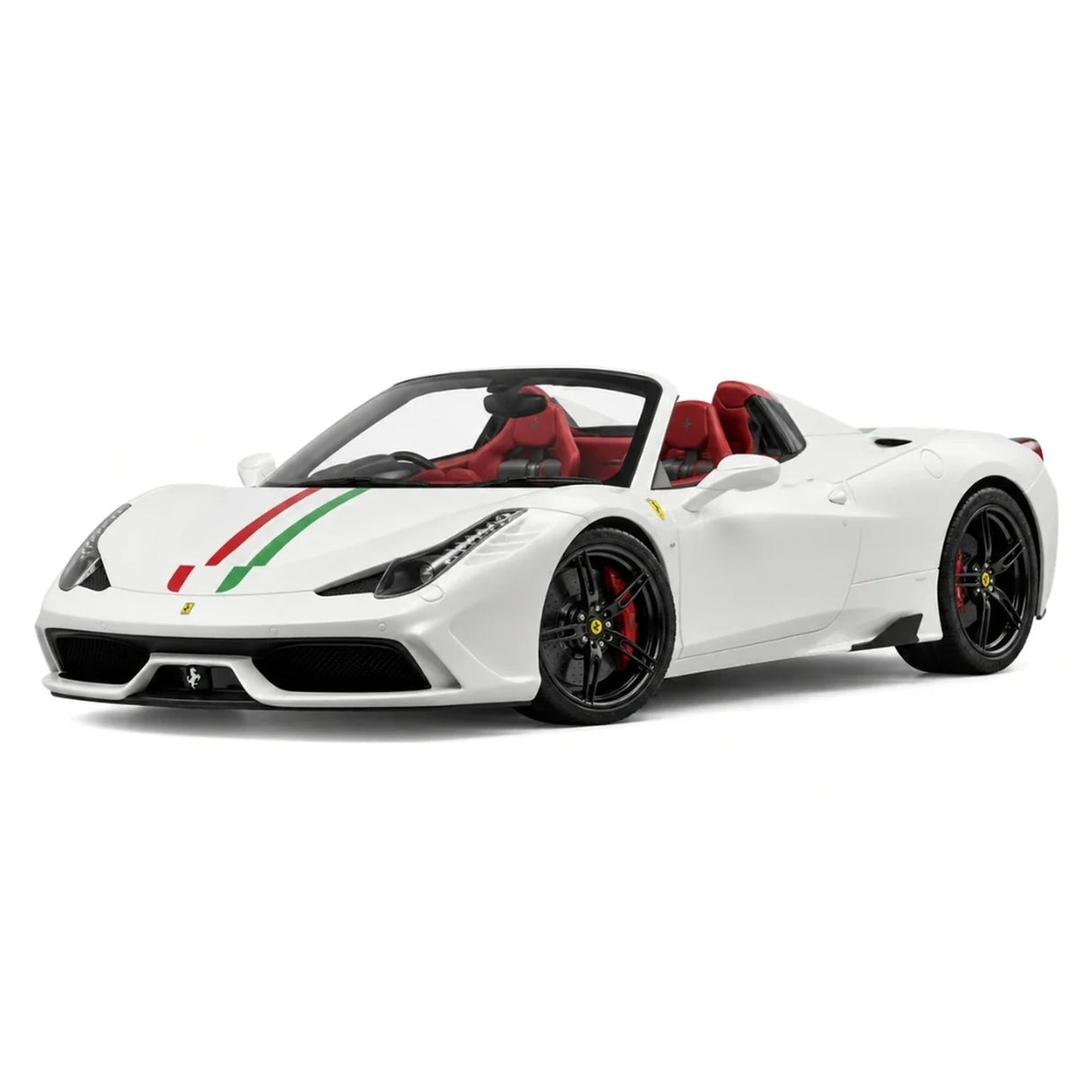 Henson & Heaven Ferrari 2014 458 Speciale Aperta White Italian Flag 1:18 – Collectible Resin Model Resin