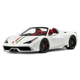 Henson & Heaven Ferrari 2014 458 Speciale Aperta White Italian Flag 1:18 – Collectible Resin Model Resin