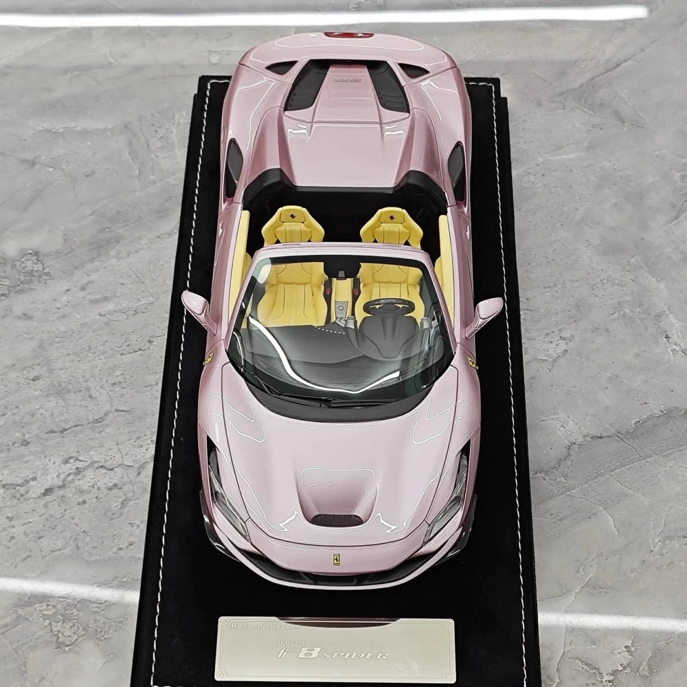 [Henson & Heaven] 1:18 Ferrari 2019 F8 Spider Pink Model Car Resin