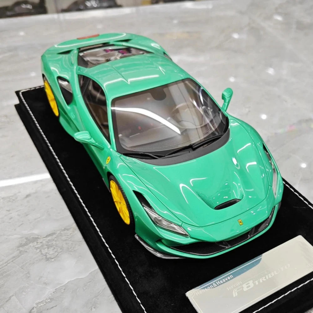 [Henson & Heaven] 1:18 Ferrari 2019 F8 Tributo Green Model Car Resin