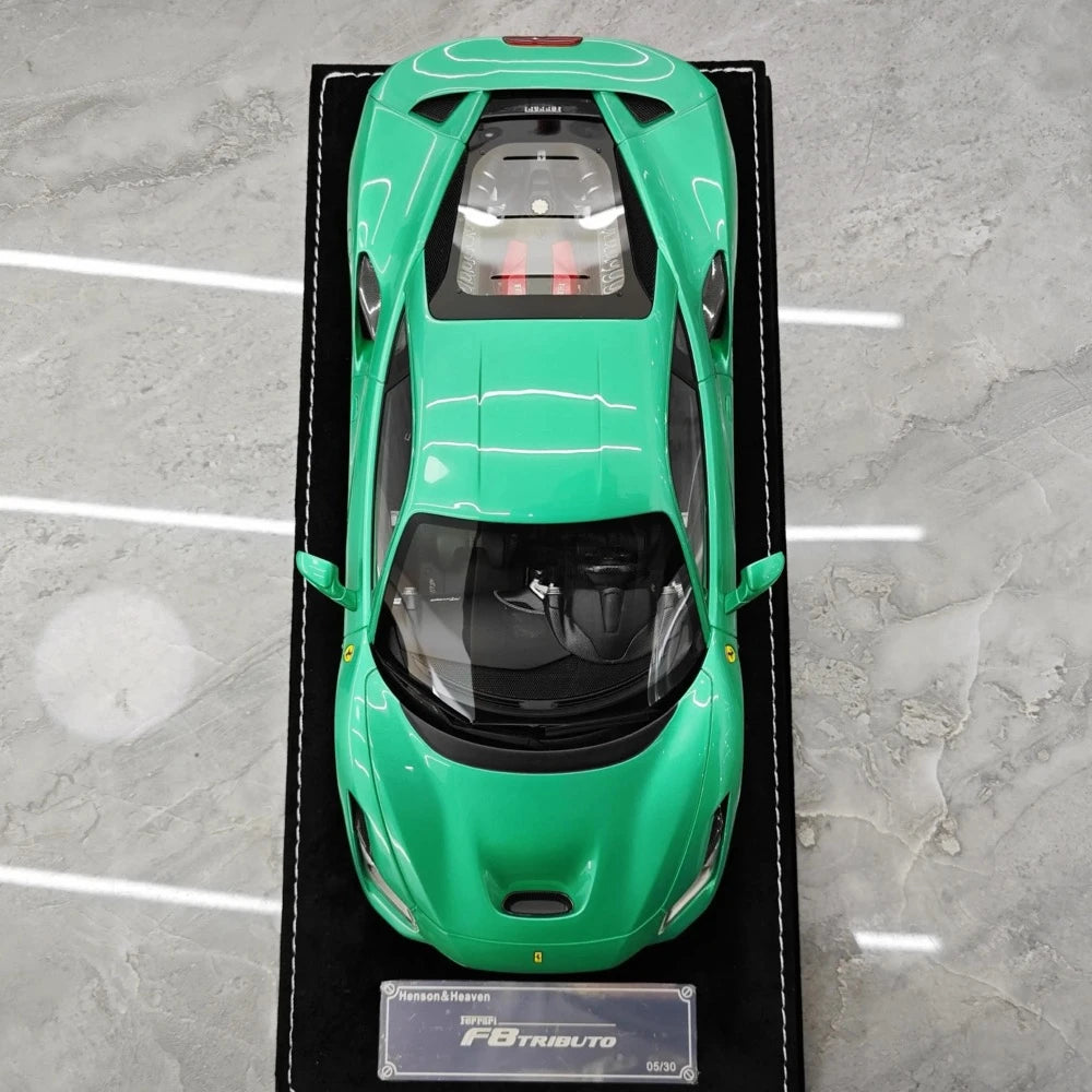 [Henson & Heaven] 1:18 Ferrari 2019 F8 Tributo Green Model Car Resin