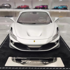 [Henson & Heaven] 1:18 Ferrari 2019 F8 Tributo argent voiture miniature Resin