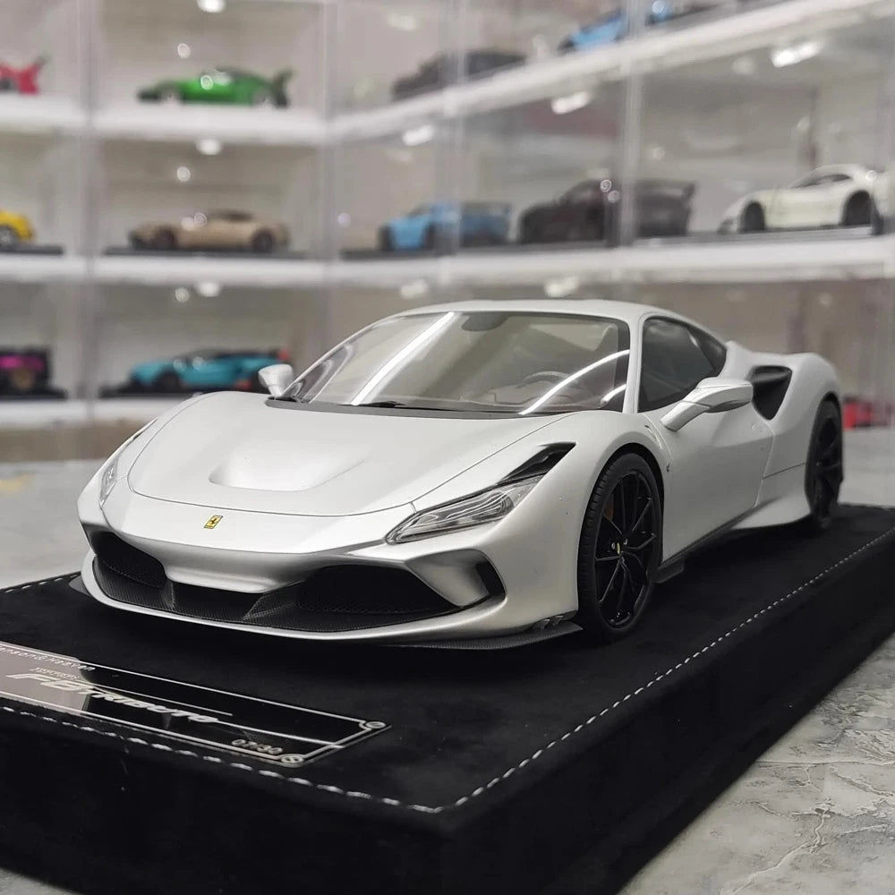 [Henson & Heaven] 1:18 Ferrari 2019 F8 Tributo argent voiture miniature Resin