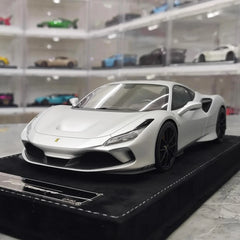 [Henson & Heaven] 1:18 Ferrari 2019 F8 Tributo argent voiture miniature Resin
