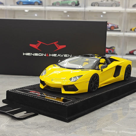 Henson & Heaven Lamborghini 2013 Aventador LP700-4 Roadster Giallo Genio 1:18 – Modello di resina collezionabile