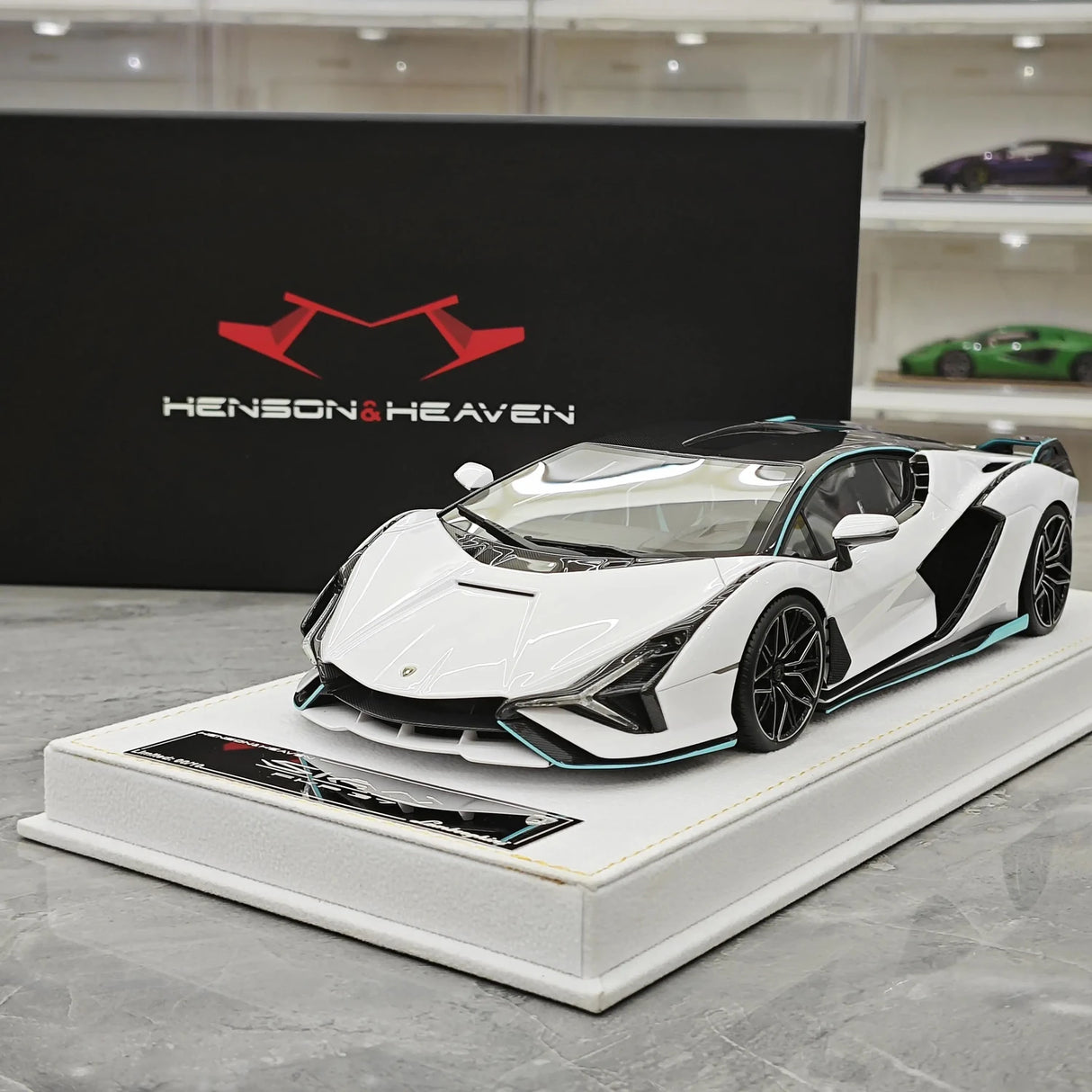 Henson & Heaven Lamborghini 2019 Sian FKP 37 Bianco Canopus 1:18 – Resina modello in resina collezionabile