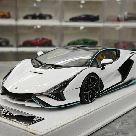 Henson & Heaven Lamborghini 2019 Sian FKP 37 Bianco Canopus 1:18 – Resina modello in resina collezionabile