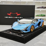 Henson & Heaven Lamborghini 2019 Sian FKP 37 Blu Uranus 1:18 – Resina modello in resina collezionabile