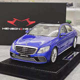 [Henson & Heaven] 1:18 Mercedes-Benz 2020 AMG S65L W222 Blue Model Car Resin