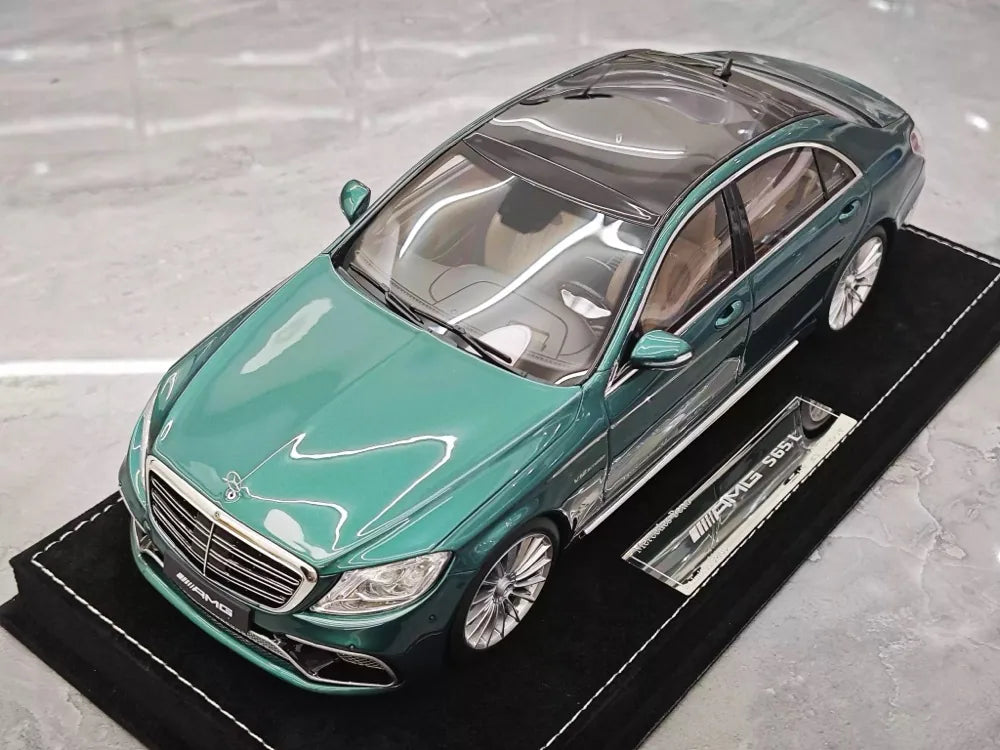 [Henson och Heaven] 1:18 Mercedes-Benz 2020 AMG S65L W222 grön modellbil resin