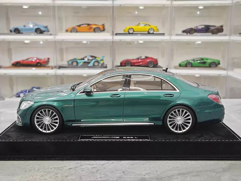 [Henson och Heaven] 1:18 Mercedes-Benz 2020 AMG S65L W222 grön modellbil resin