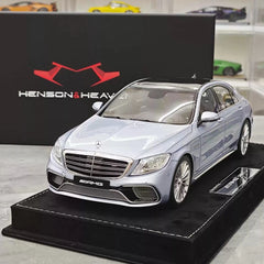 [Henson & Heaven] 1:18 Mercedes-Benz 2020 AMG S65L W222 Silver Blue Model Car Resin