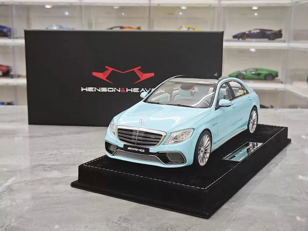 [Henson & Heaven] 1:18 Mercedes-Benz 2020 AMG S65L W222 Tiffany blauw modelauto Hars