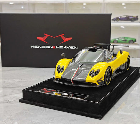 Henson & Heaven Pagani 2009 Zonda سينكي كوبيه الأصفر 1:18 – نموذج راتنج قابل للجمع