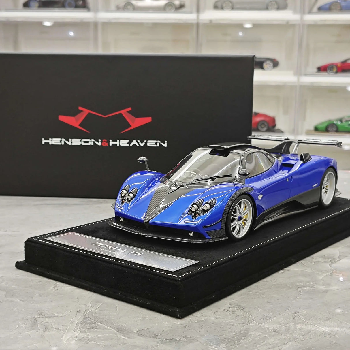 Henson & Heaven Pagani 2016 Zonda 760 Roadster Blue 1:18 – Resina modello in resina collezionabile