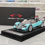 Henson & Heaven Pagani 2016 Zonda 760 Roadster Cyan Black Carbon 1:18 – samlarobjekt resinmodellresin