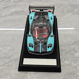 Henson & Heaven Pagani 2016 Zonda 760 Roadster Cyan Black Carbon 1:18 – samlarobjekt resinmodellresin
