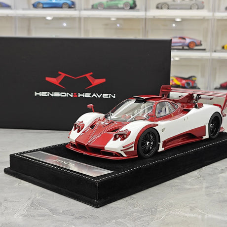 Henson & Heaven Pagani 2016 Zonda 760 Roadster Red White Carbon 1:18 – samlarobjekt resinmodellresin