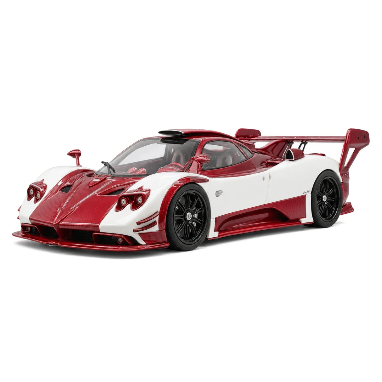 Henson & Heaven Pagani 2016 Zonda 760 Roadster Red White Carbon 1:18 – samlarobjekt resinmodellresin