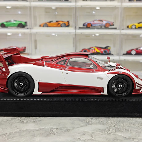 Henson & Heaven Pagani 2016 Zonda 760 Roadster Red White Carbon 1:18 – samlarobjekt resinmodellresin