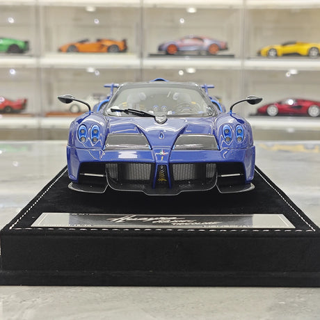 Henson & Heaven Pagani 2021 Huayra R Blue Gold Carbon 1:18 – Resina modello in resina collezionabile